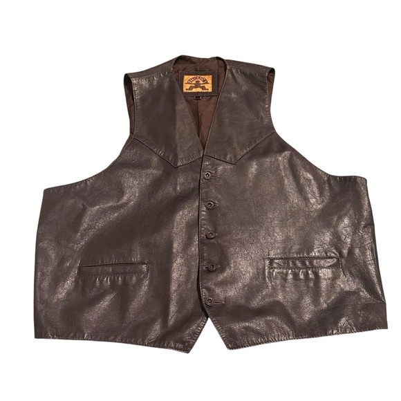 Phase 2 Men Genuine Leather Brown Vest. very good condition - Picture 10 of 10